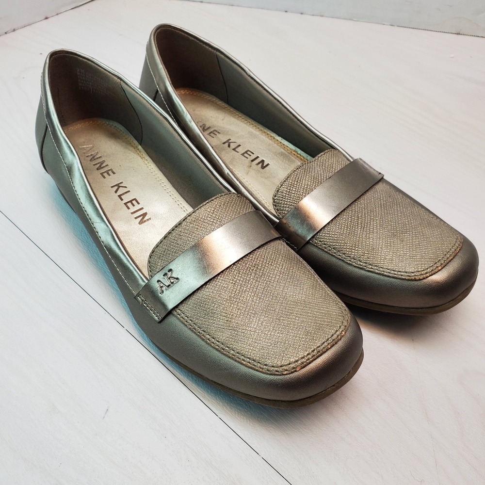 Anne Klein AK Flex Women's Size 9M Metallic Gold Loafers Dress Shoes - Picture 6 of 16